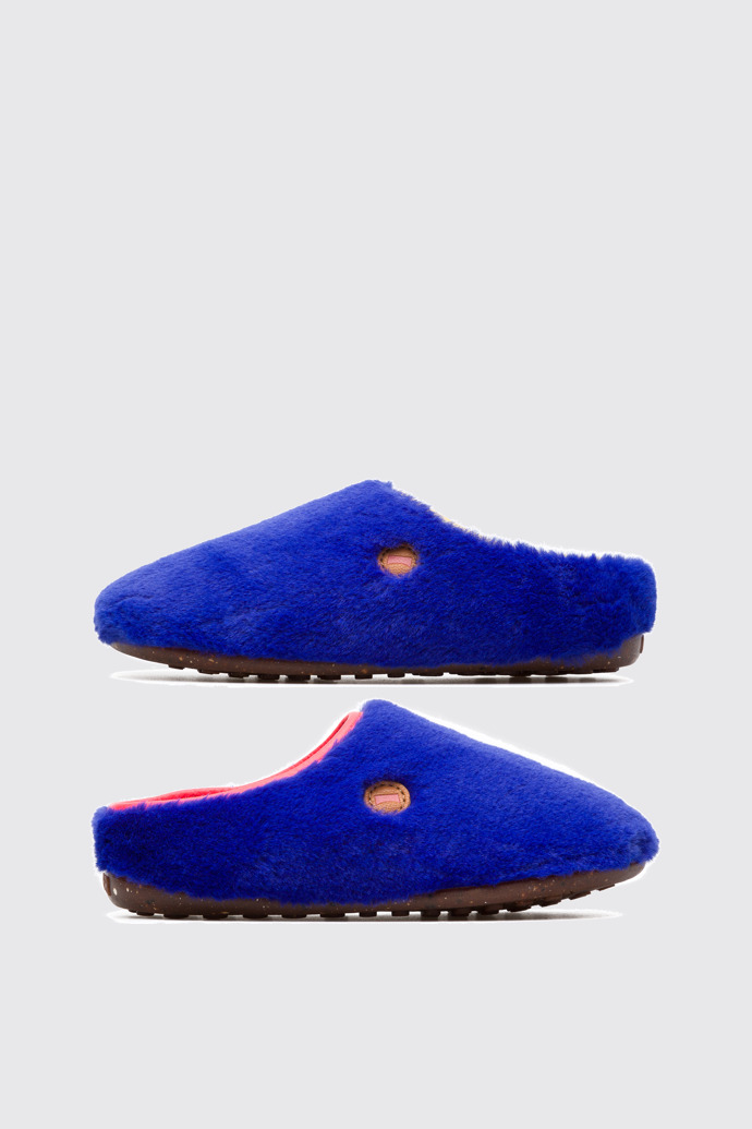 Side view of Twins Blue Slippers for Kids