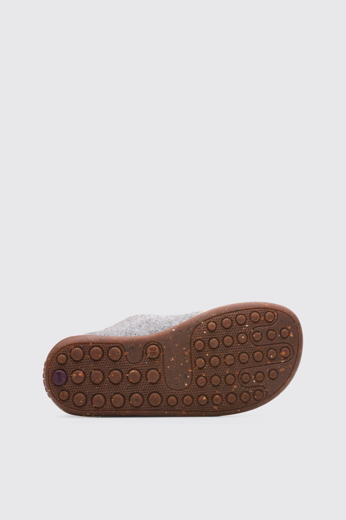 The sole of Wabi Grey Slippers for Kids