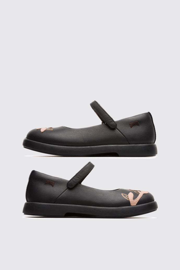 Side view of Twins Black Ballerinas for Kids