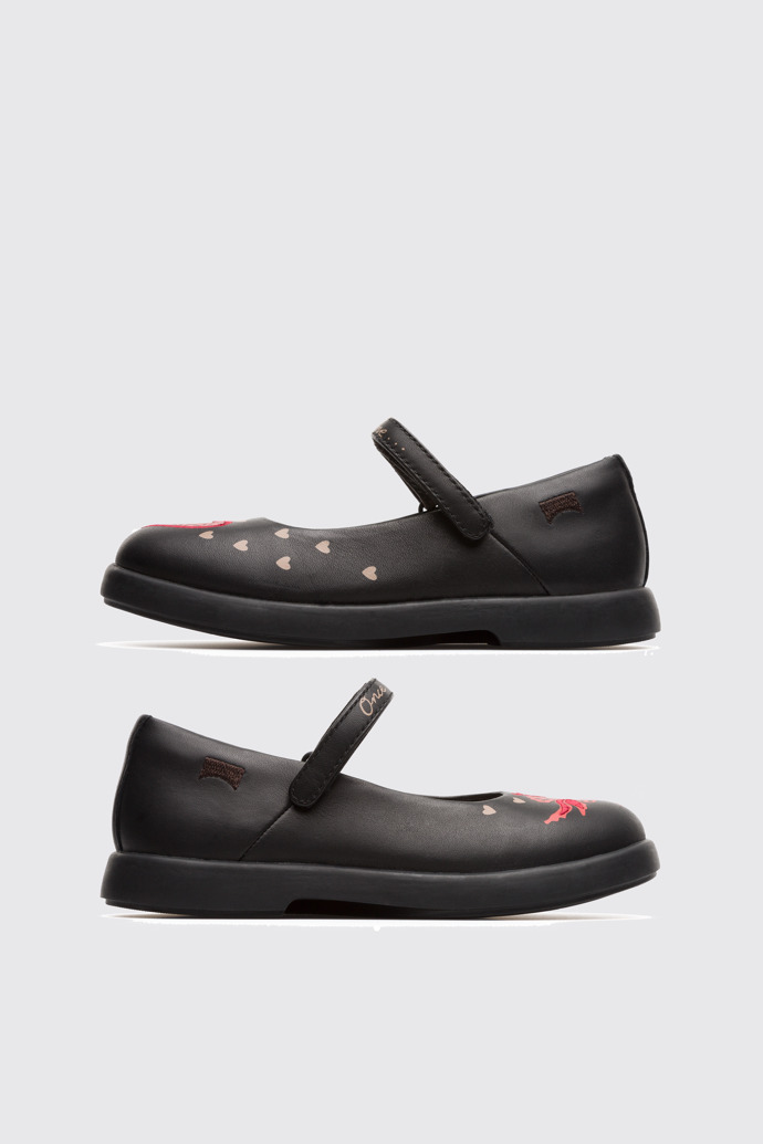 Side view of Twins Black Ballerinas for Kids