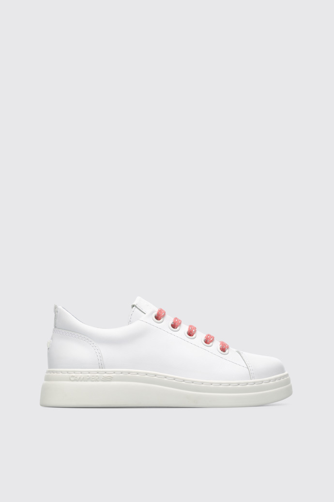Side view of Runner Up White Sneakers for Kids