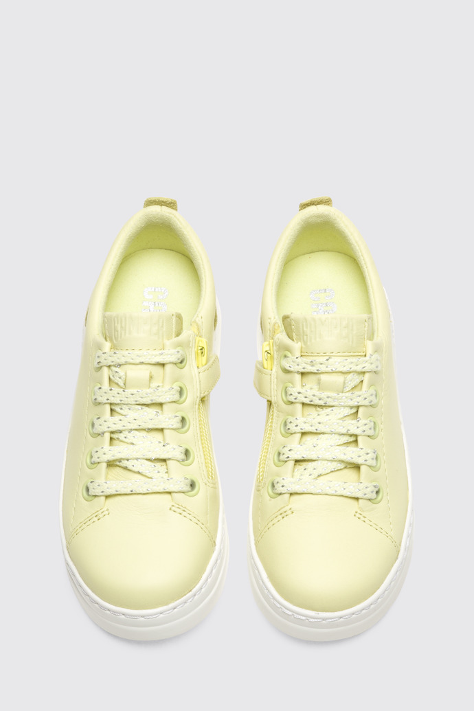 Overhead view of Runner Up Yellow Sneakers for Kids