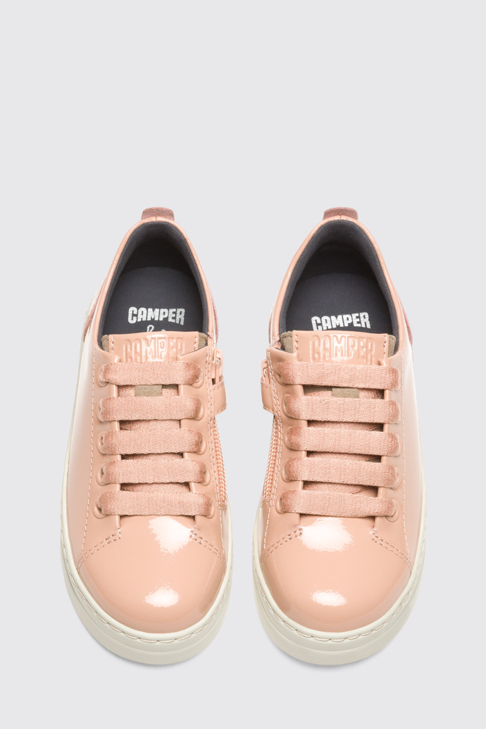 Overhead view of Runner Up Nude Sneakers for Kids