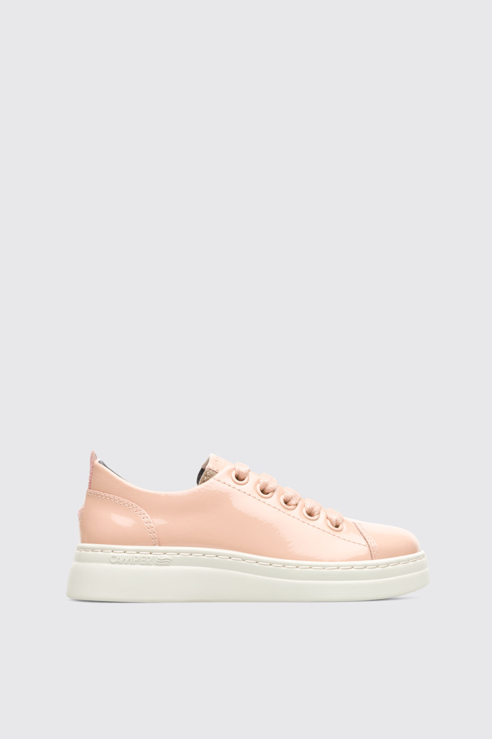 Side view of Runner Up Nude Sneakers for Kids
