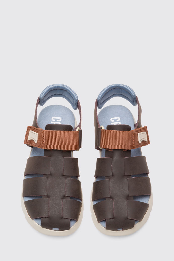 Overhead view of Oruga Brown Sandals for Kids