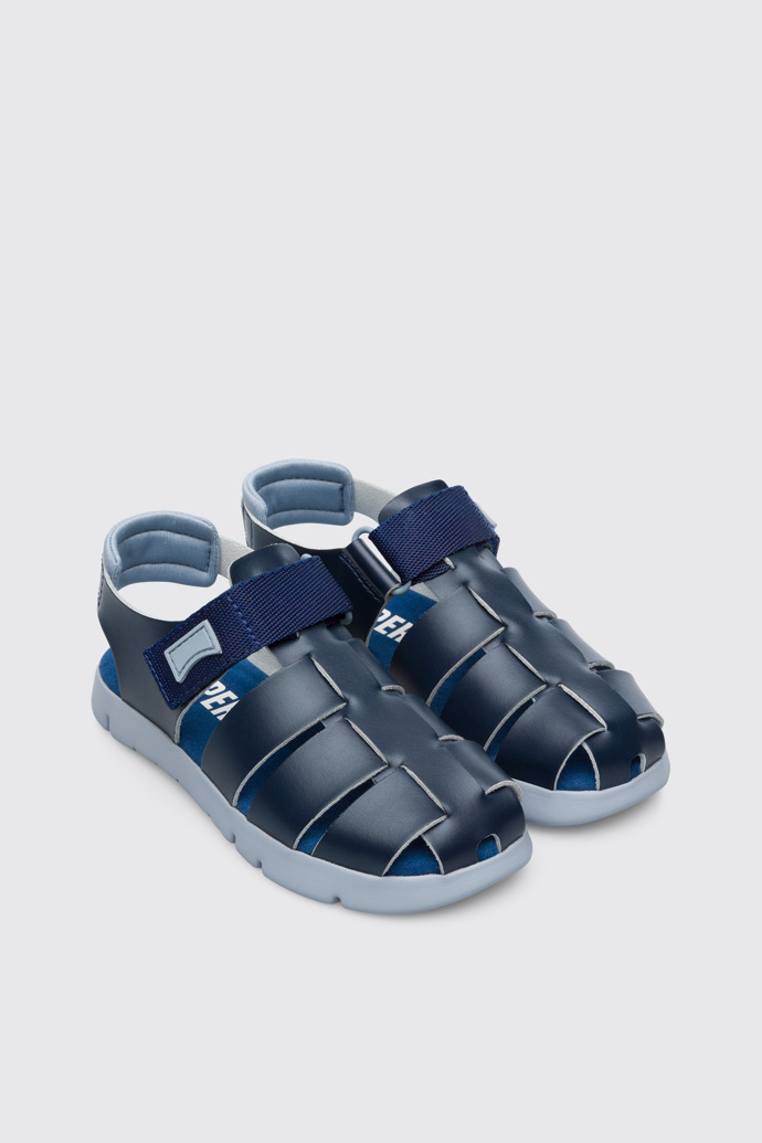 Front view of Oruga Blue Sandals for Kids
