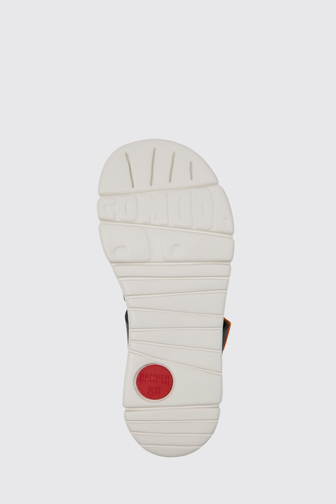 Oruga Zwarte en oranje leren kindersandalen