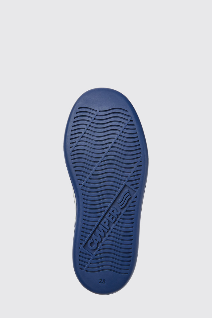 The sole of Runner Blue leather sneakers for kids
