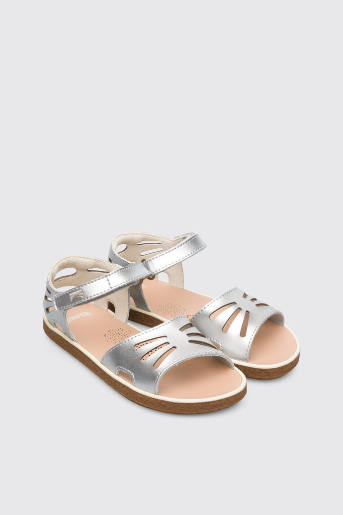 Front view of Miko Grey Sandals for Kids
