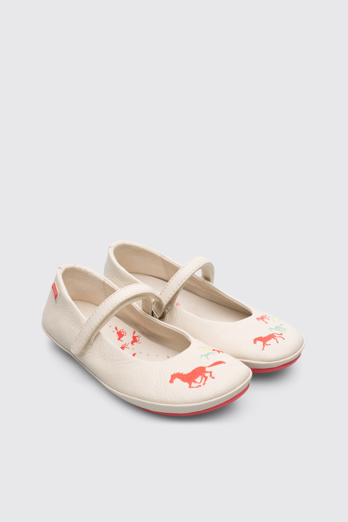 Front view of Twins Beige Ballerinas for Kids