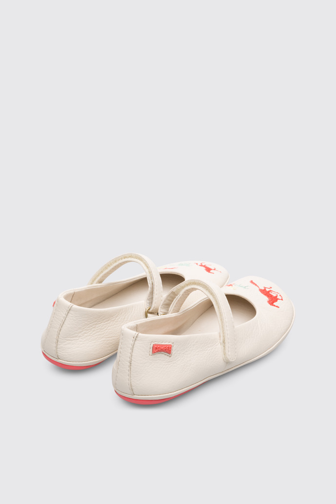 Back view of Twins Beige Ballerinas for Kids