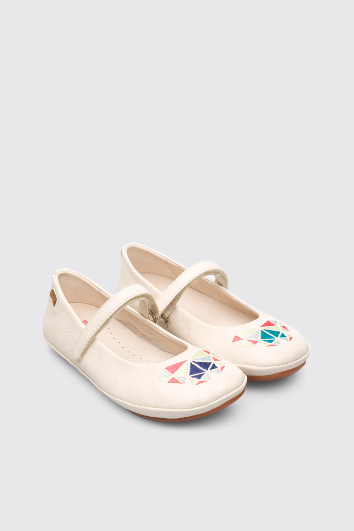 Front view of Twins Beige Ballerinas for Kids