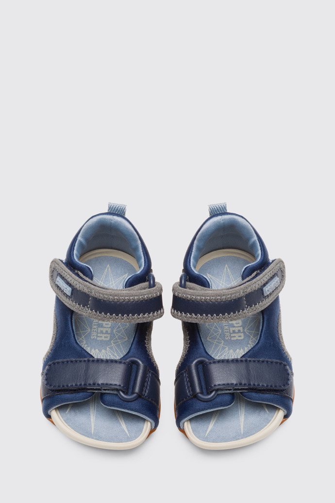 Overhead view of Ous Blue Sandals for Kids