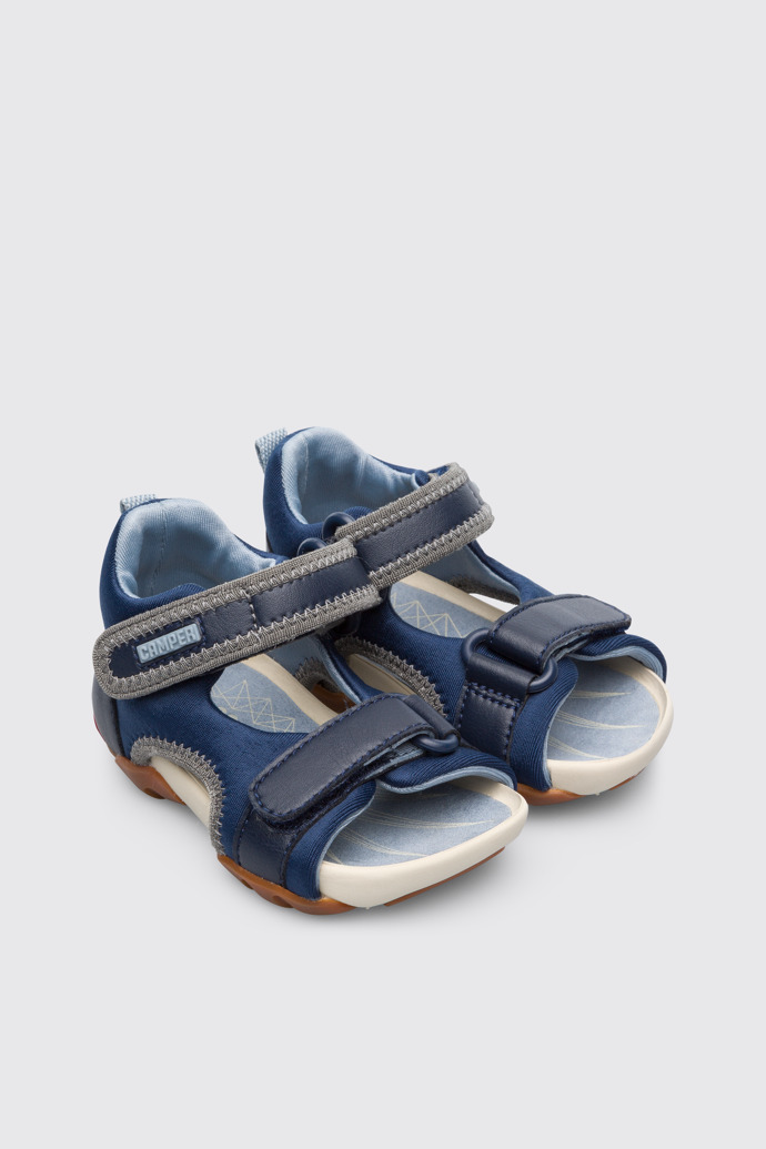 Front view of Ous Blue Sandals for Kids
