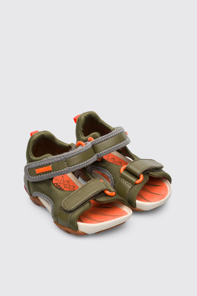 Front view of Ous Green Sandals for Kids