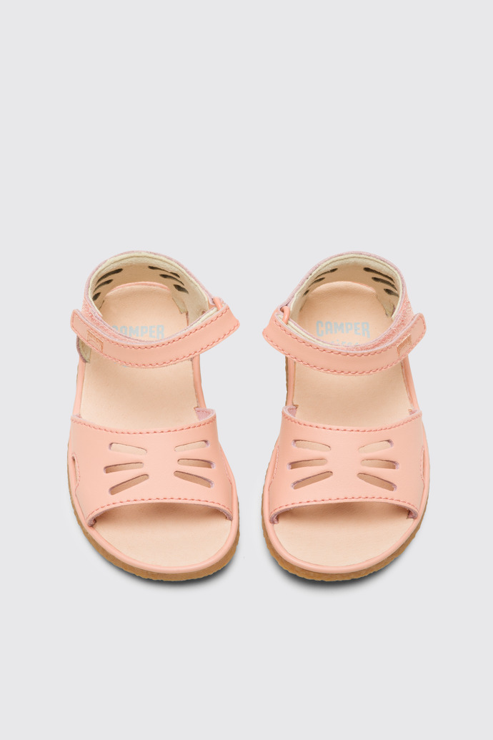 Overhead view of Miko Pink sandal for girls