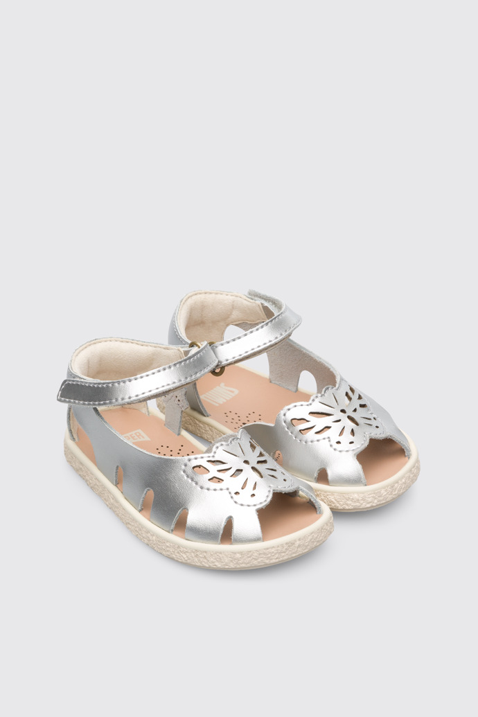 Front view of Twins Grey Sandals for Kids