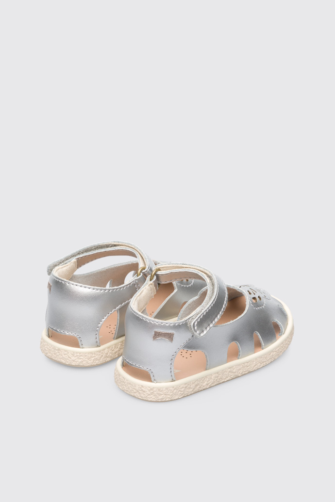 Back view of Twins Grey Sandals for Kids
