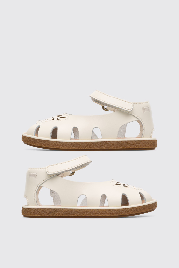 Side view of Twins Beige Sandals for Kids