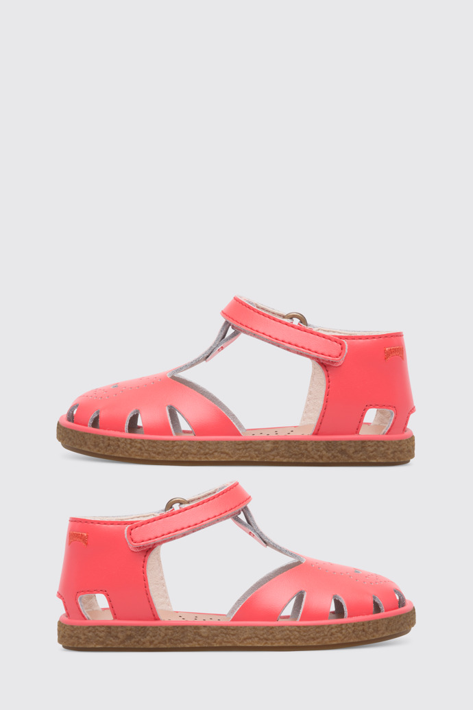 Side view of Twins Pink Sandals for Kids