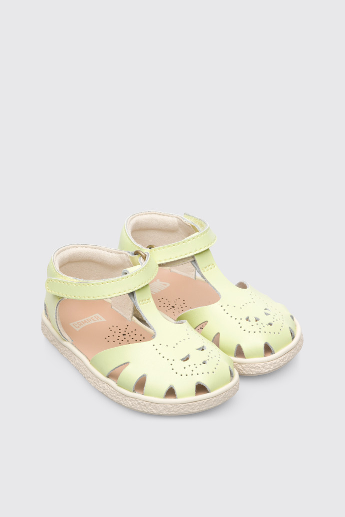 Front view of Twins Yellow Sandals for Kids
