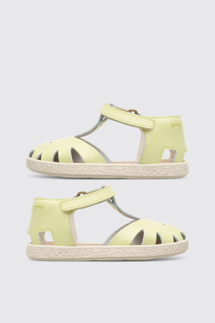 Side view of Twins Yellow Sandals for Kids