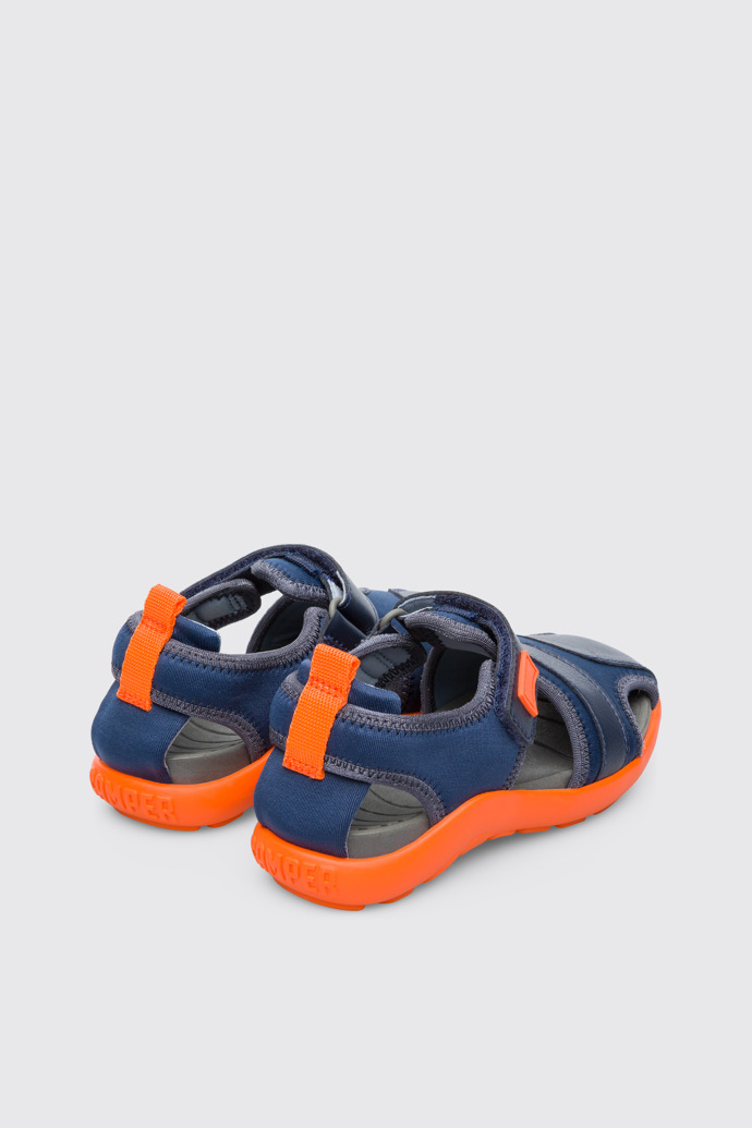 Back view of Wous Blue Sandals for Kids