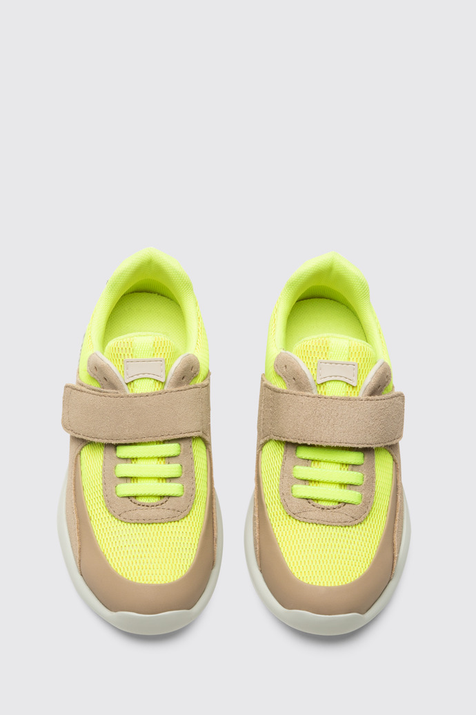 Driftie Kinder-Sneaker in Beige und Neongelb