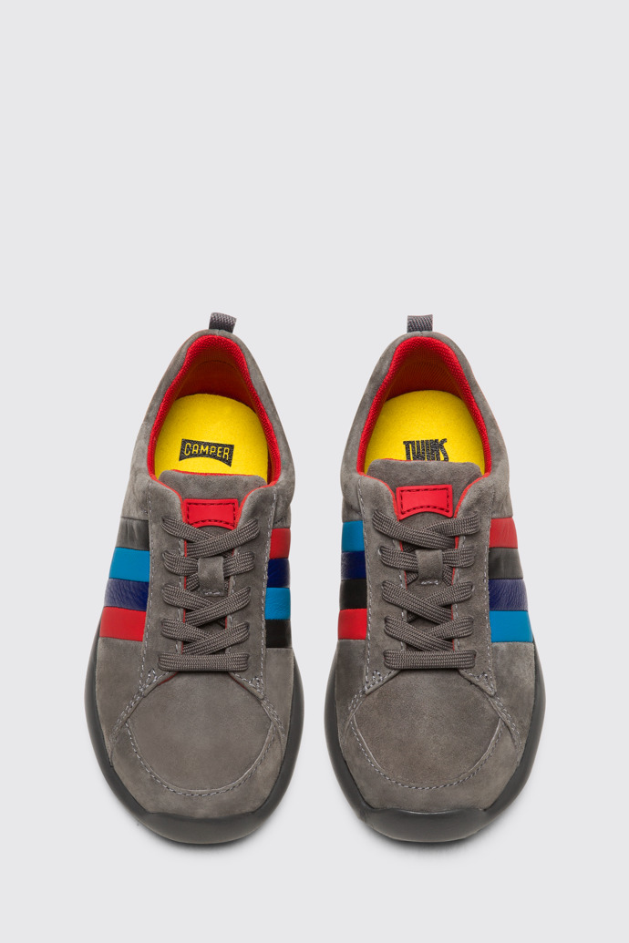 Overhead view of Twins Grey Sneakers for Kids