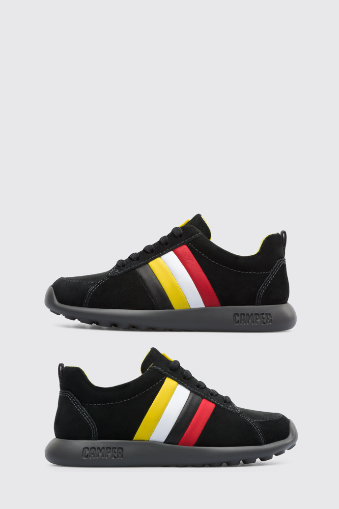 Side view of Twins Black Sneakers for Kids