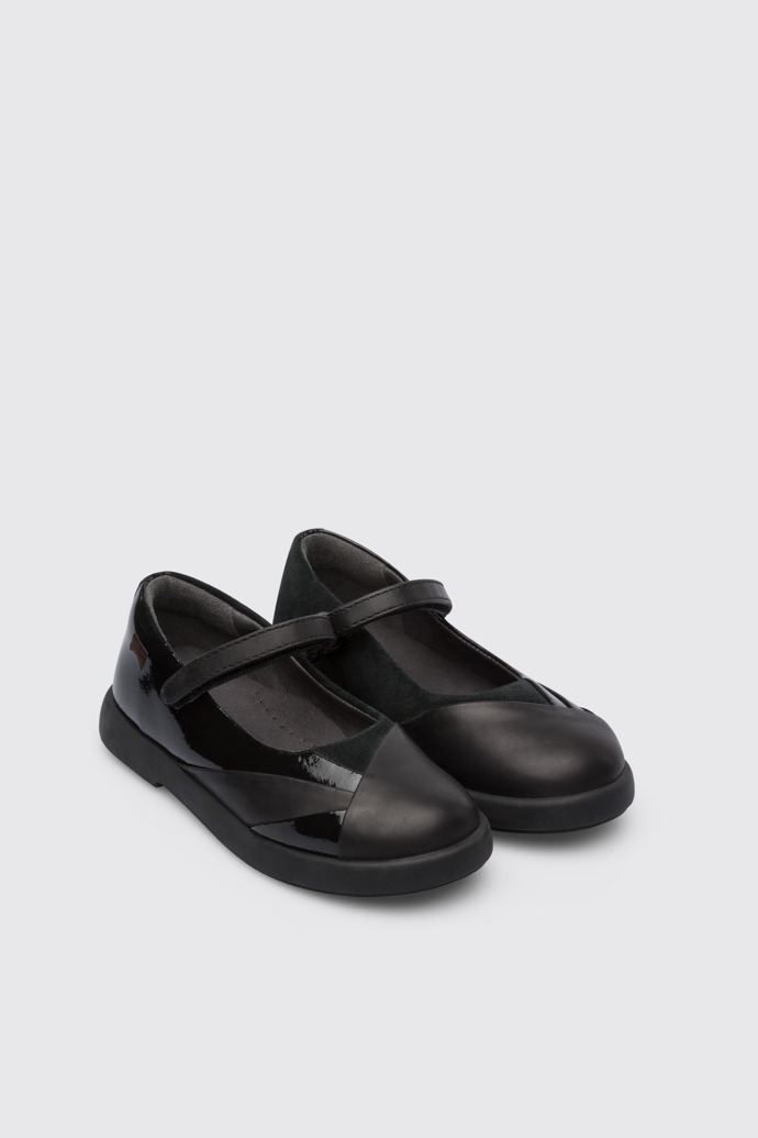 Front view of Twins Black Ballerinas for Kids