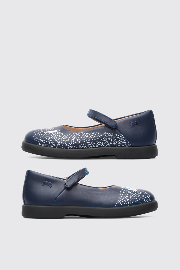 Side view of Twins Blue Ballerinas for Kids