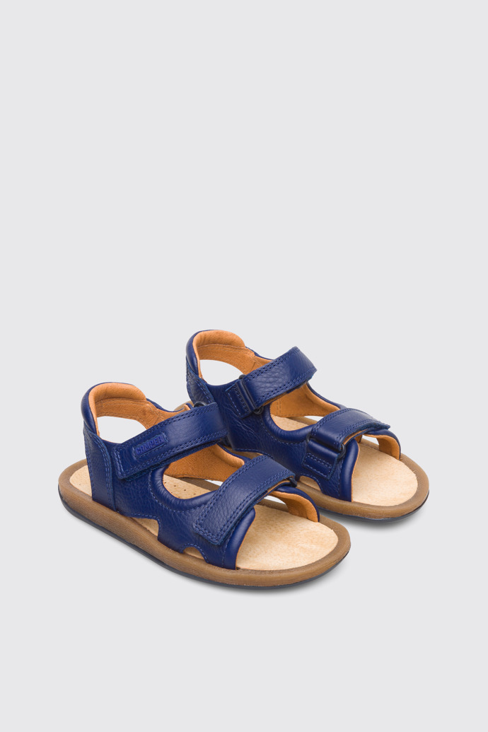 Front view of Bicho Blue sandal for kids