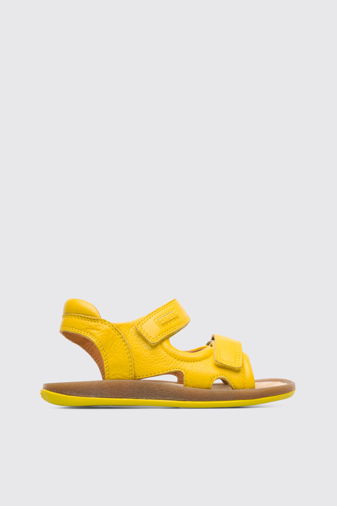 Side view of Bicho Yellow sandal for kids