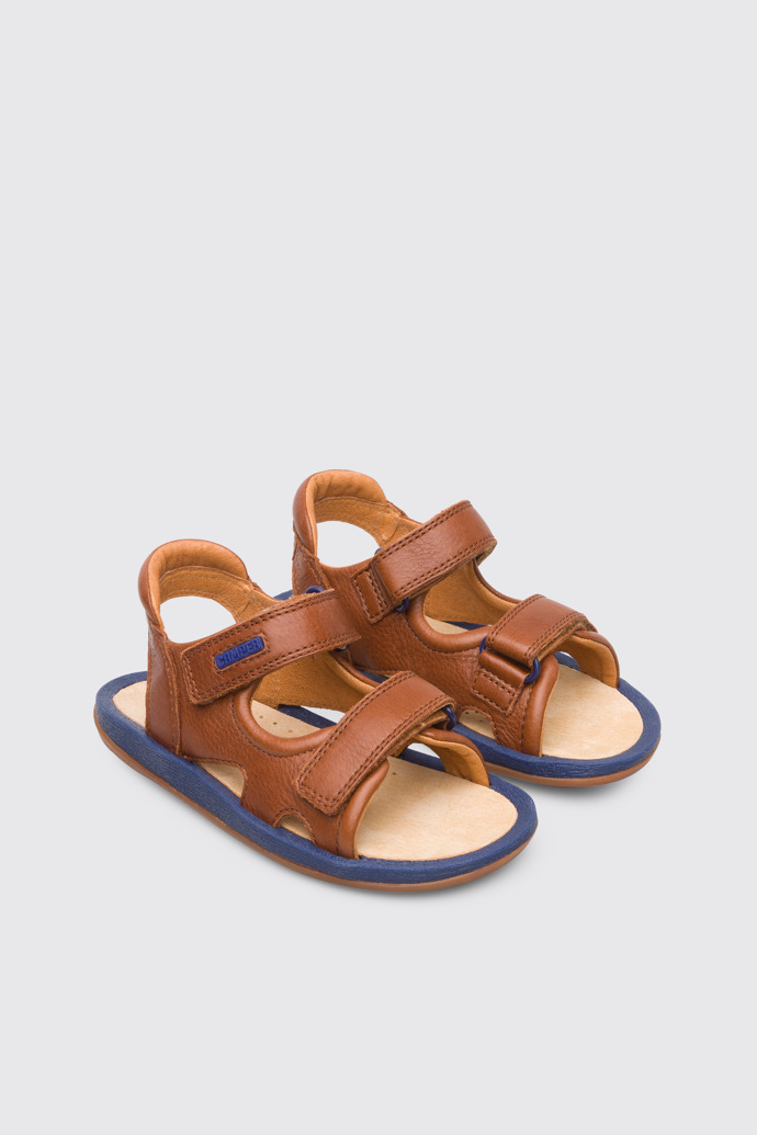 Front view of Bicho Brown sandal for kids
