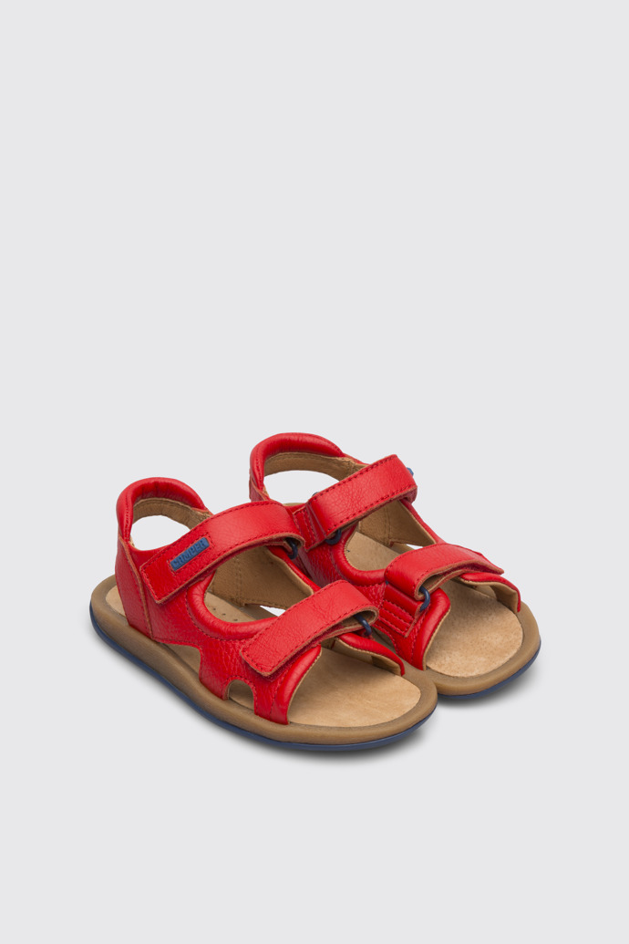 Front view of Bicho Red sandal for kids