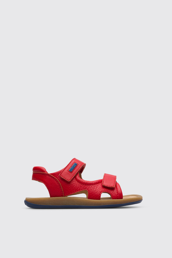 Side view of Bicho Red sandal for kids