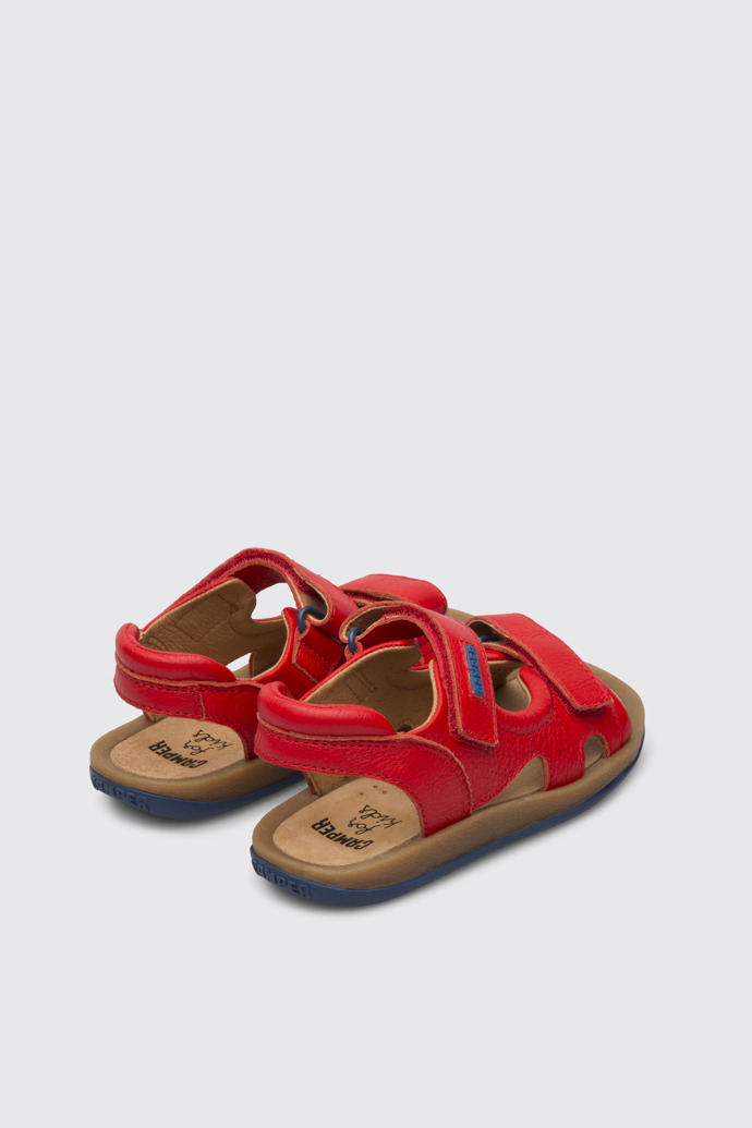 Back view of Bicho Red sandal for kids