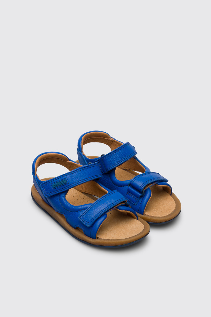 Front view of Bicho Blue sandal for kids