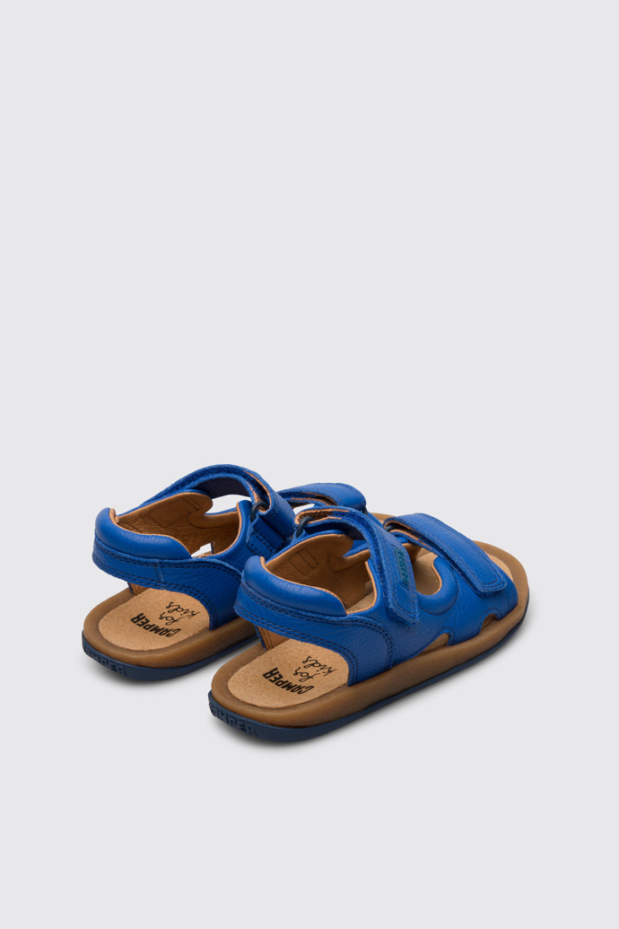 Back view of Bicho Blue sandal for kids