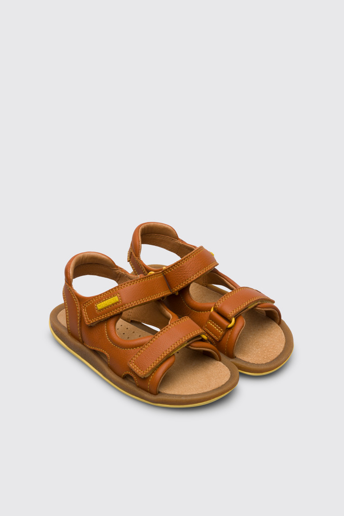 Front view of Bicho Brown sandal for kids