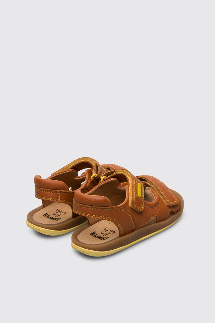 Back view of Bicho Brown sandal for kids