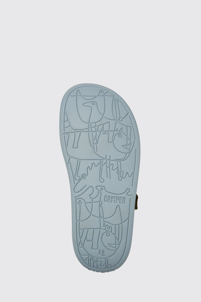 The sole of Bicho Green leather sandals for kids