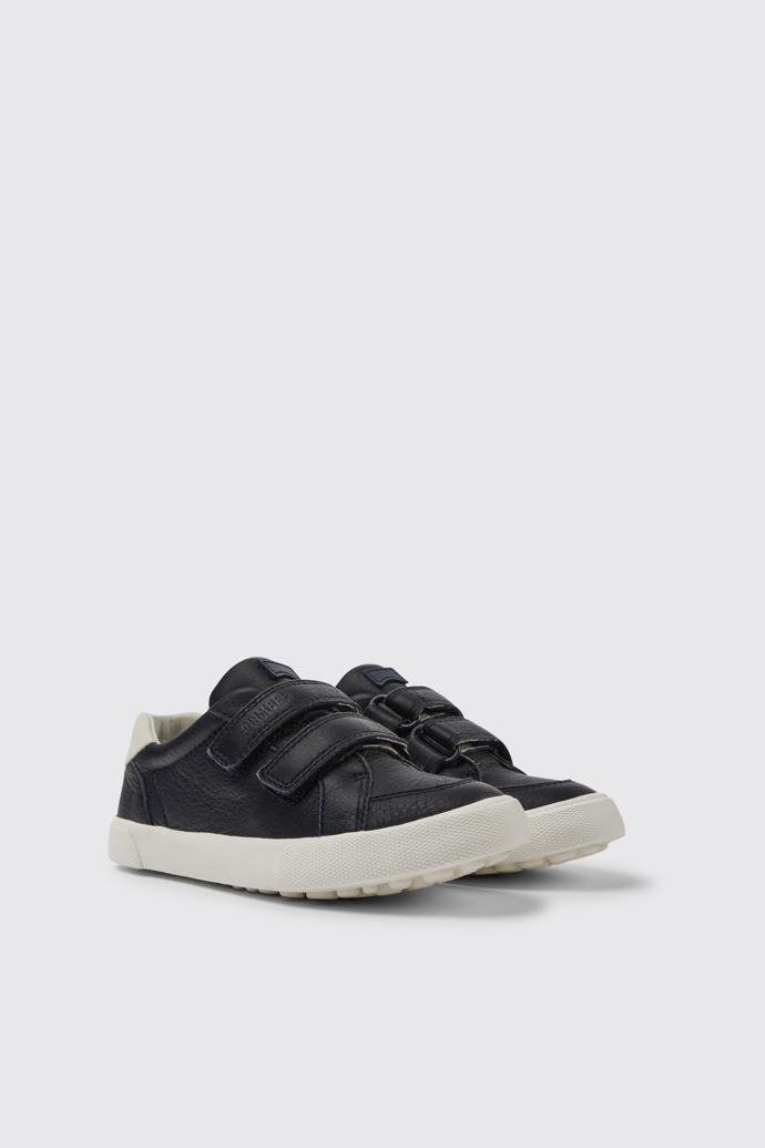 Front view of Pursuit Dark blue and white sneakers for kids