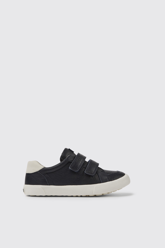 Side view of Pursuit Dark blue and white sneakers for kids