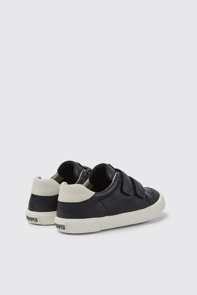 Back view of Pursuit Dark blue and white sneakers for kids