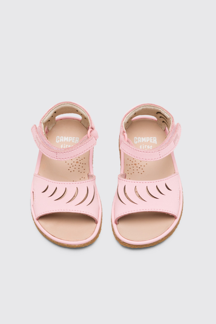 Overhead view of Miko Pastel pink girl’s sandal