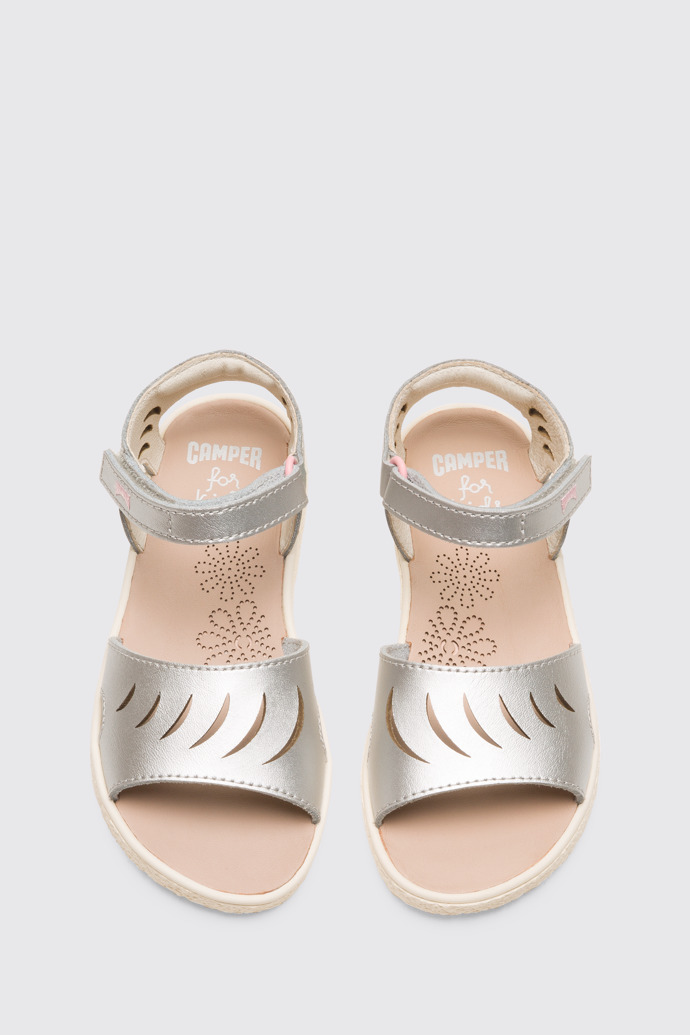 Overhead view of Miko Silver girl’s sandal