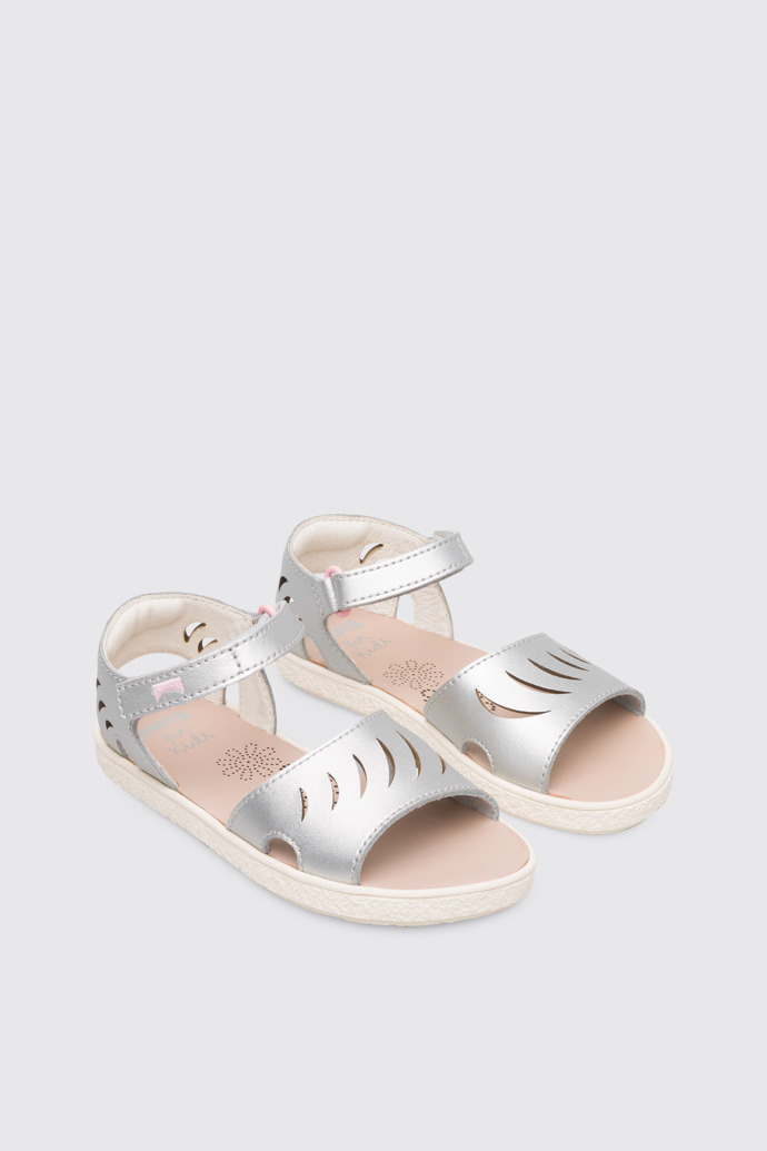 Front view of Miko Silver girl’s sandal