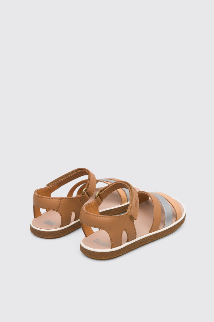 Back view of Twins Silver and nude girl’s sandal